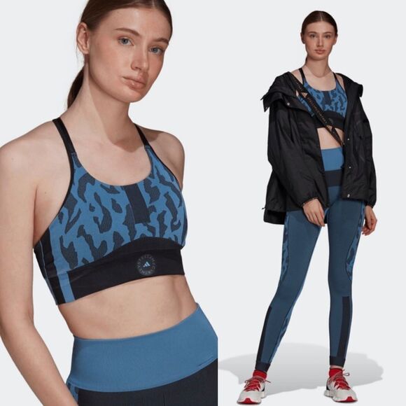 NWT Adidas by Stella McCartney Storm Blue TruePurpose Seamless Sports Bra XS - Picture 1 of 6